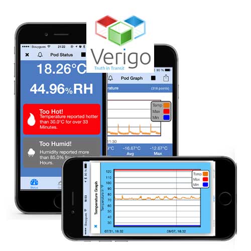Application mobile suivi temperatures transport Verigo